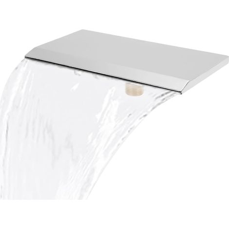 Cascade Déversoir Lame G1/2 Filetage Externe Bassin Cascade 19cm Fontaine de Piscine en Acier Inoxydable pour Piscine de Jardin Extérieur Caractéristiques de l'eau