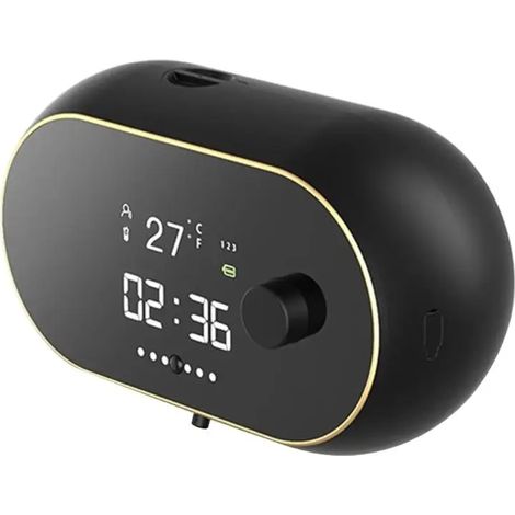 Distributeur de savon liquide moussant (noir) à induction infrarouge automatique, idéal pour la salle de bain et les dortoirs. (1/5)