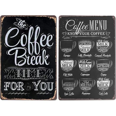 Metal Plaque Cafe Wall Decoration (1/4)