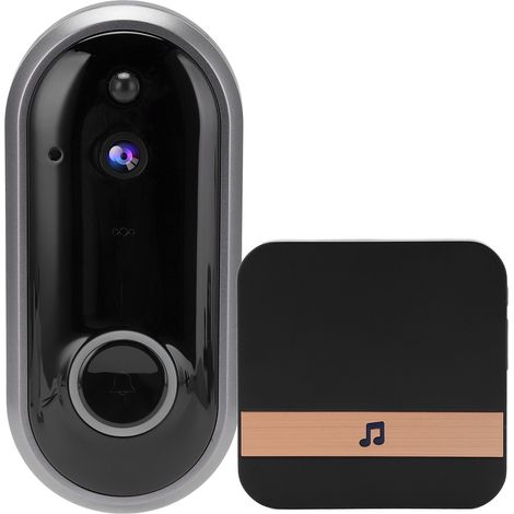 Sonnette Vidéo WiFi 1080P Gris avec Audio Bidirectionnel, Détection de Mouvement et Vision Nocturne, Alimentation Large 90‑260V, Compatible Prise EU (1/5)