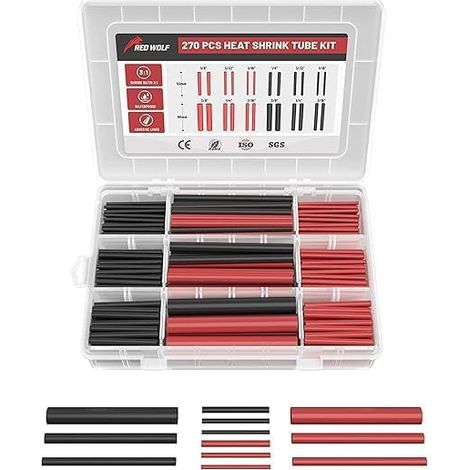 Kit 270 Pcs Gaine Thermorétractable Assortiment Transparent Et Couleur (1/5)