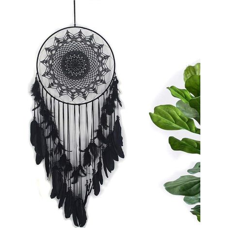 Grand capteur de rêves mural bohème 120 cm x 40 cm, décoration ethnique pour chambre, suspension artisanale avec plumes et perles, style hippie, taille XL, parfait pour salon ou chambre à coucher (1/5)