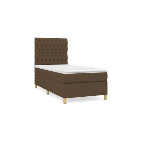 Sommier à lattes de lit avec matelas Marron foncé 90x190 (1/5)