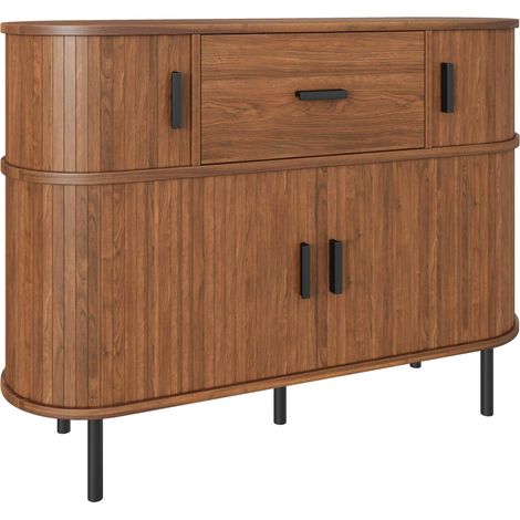 2-stufiges Sideboard mit Schiebetüren und Schublade, Nussbaumoptik, MODENUIT (1/5)