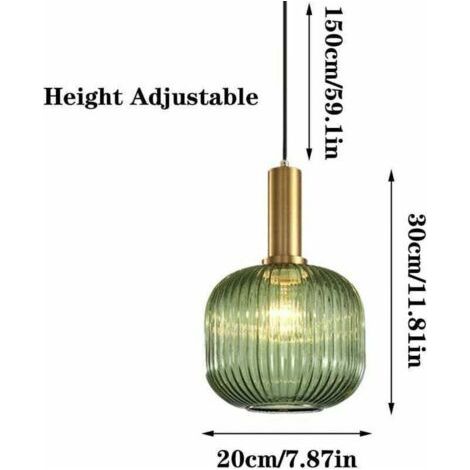 Suspension vintage industrielle, plafonnier suspendu de style rétro moderne, suspension, abat-jour en verre avec support de lampe en laiton poli [Classe énergétique A++],
