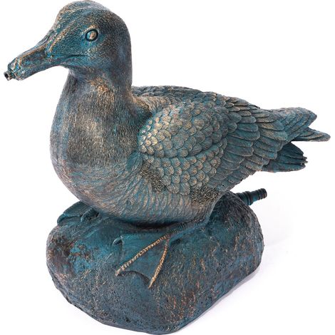 esotec Wasserspeier Ente Samuel, Einzelfigur mit Schlauch Polyresin 100772