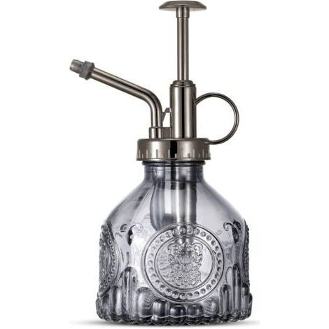 Vaporisateur vintage en verre avec pompe supérieure, petit arrosoir pour plantes d'intérieur et d'extérieur,Gris