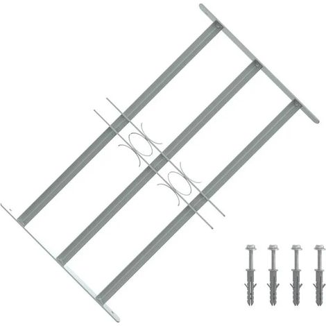 Grille de sécurité de fenêtre réglable et 3 barres transversales (500-650 mm).