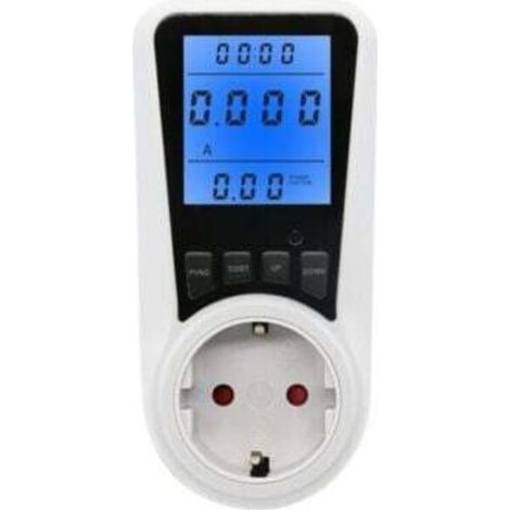 [NEVER USED] White energy meter wattmeter socket, 7-mode energy meter socket, LCD screen, max 3680 W