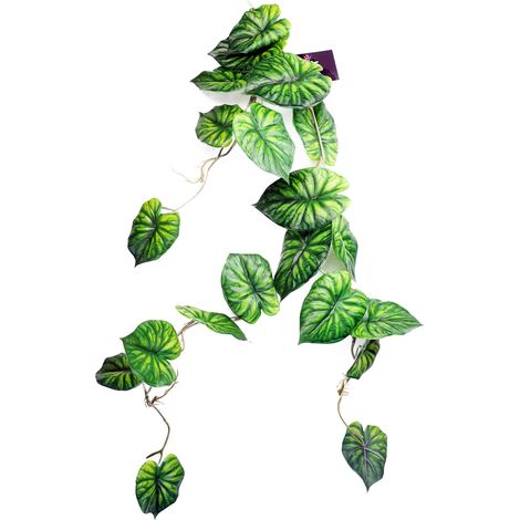 120cm Artificial Hanging Trailing Plant Alocasia Dragon Scale Green (1/3)