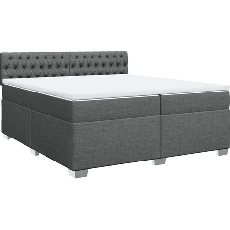 Maison Exclusive - Giroletto a Molle con Materasso Grigio Scuro 200x200 cm Tessuto