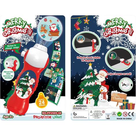 Lampe projecteur enfant 24 motifs - thème Noël, diapositives éducatives, jouet lumineux tenu en main (1/5)