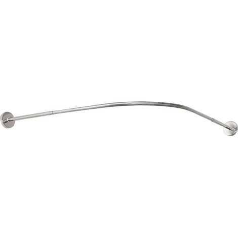 Tringle à rideau de douche incurvée réglable pour salle de bain - Barre de rideau de douche en métal arquée (70 à 95 cm) x 70 cm - Perçage pour installation (1/5)