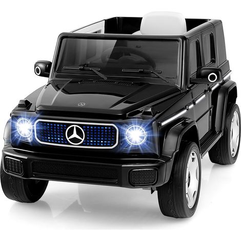 COSTWAY Benz Auto Cavalcabile per Bambini, Veicolo Elettrico 4WD con Telecomando Luci Musica e Clacson, Sospensione a Molla, 3-5 KM/H, per 37-96 Mesi (Nero) (1/5)