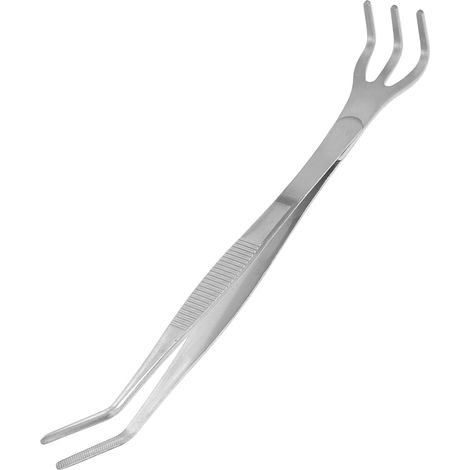 Râteau Manuel en Acier Inoxydable 304 Pince à Épiler Courbée, Petit Outil de Jardinage Polyvalent pour Ameublir la Terre et Désherber, Adapté aux Petits Jardins et Bonsaïs (1/5)