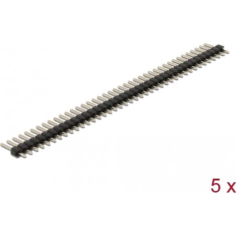 Delock Cabezal de 40 pines, densidad 2,54 mm, 1 hilera, recto, 5 piezas