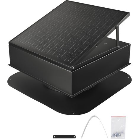 VEVOR Ventilateur Extraction de Toit Solaire 35 W avec Thermostat Intelligent, Flux Air 2400 CFM, Moteur Courant Continu sans Balais Integre, pour Refroidissement Deshumidification Ventilation Grenier