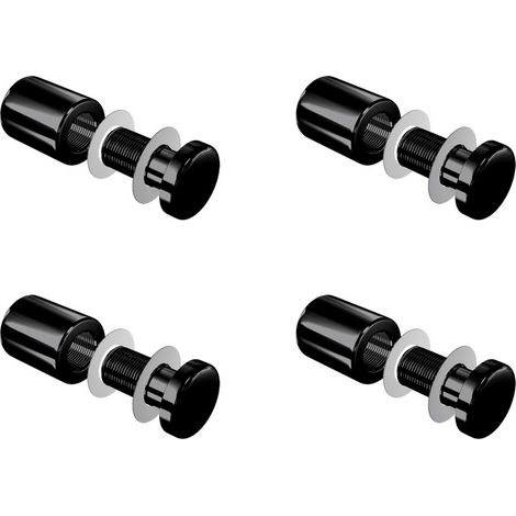 Set de 4 fixations noires murales vissées - Entretoise murale noire vissée FIX-VN2 Ø 18 mm / L 22 mm (1/3)