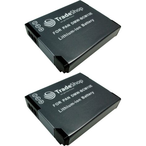 2x Trade-Shop Li-Ion Akku, 3,6V/3,7V 900mAh für Panasonic Lumix DMC-LZ40 DMC-TZ55 DMC-TZ56 DMC-TZ57 DMC-TZ58 DMC-TZ60 DMC-TZ61 DMC-TZ70 DMC-TZ71