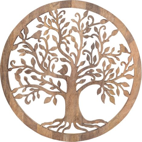 Signes Grimalt Adorno Pared Jardín Adorno Pared Adorno Pared Arbol Vida Placas De Madera Multicoloro 2x40x40cm 37132