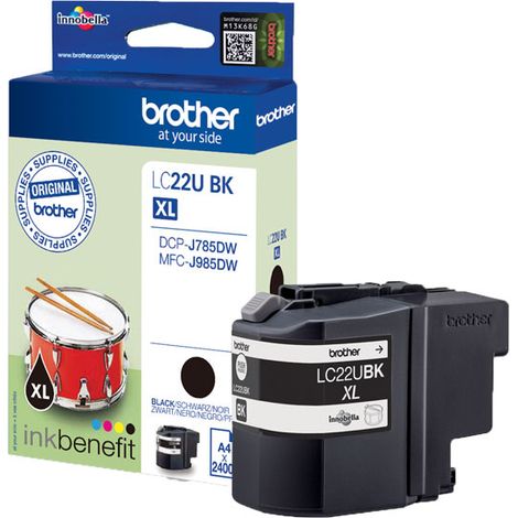 Cartouche Brother LC22U noire pour imprimante jet d'encre (1/2)