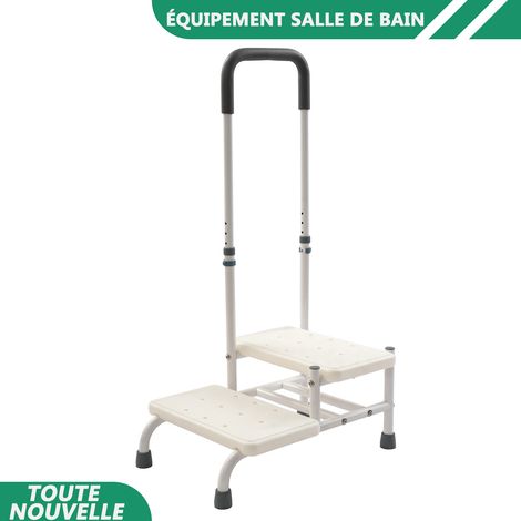 WAOBDLA Aide d'entrée de bain en acier au carbone avec poignée réglable Tabouret de bain antidérapant (1/5)