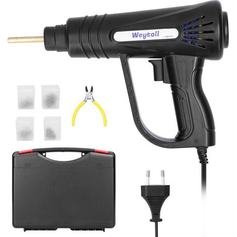 Máquina de soldar portátil de 70 W, kit de reparación para grietas en láminas de plástico con 4 cajas de abrazaderas (negro) (1/5)