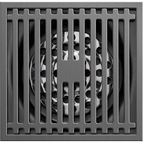 Bonde de sol en acier inoxydable de 10 cm, en bambou épais, gris bronze, inodore, pour salle de bain (1/5)
