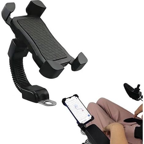Supporto per telefono - Stile manubrio - Regolabile a 360° - Nero (1/5)