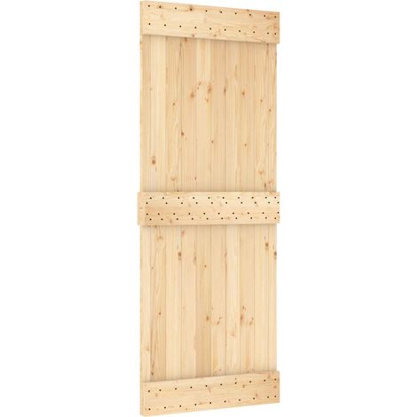 Puerta Corredera NARVIK Natural y negro 85 x 210 cm (213,5 cm) vidaXL