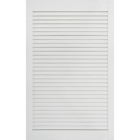 Bois de pin massif porte à persiennes porte d'armoire porte d'etagères revêtement pour placard penderie garde-robe paravent blanc 99,3 x 59,4 cm