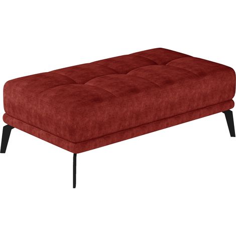 Pouf tissu suédine rouge tomette Torpille 140cm