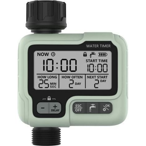 Minuterie d'arrosage, arroseur manuel automatique étanche IPX5 avec grand écran LCD, installation facile (1/4)