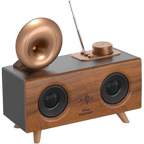 Portable Enceinte Bluetooth AM/FM Radio USB/TF/AUX Lecteur Rechargeable Rétro sans Fil Enceinte pour Maison et Outdoor (1/5)