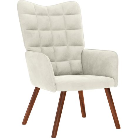 Sillón de relax de terciopelo crema vidaXL