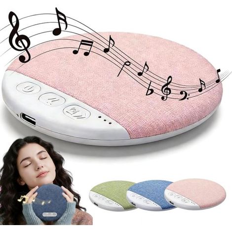 Haut-parleur d'oreiller pour dormir - Haut-parleur d'oreiller Bluetooth avec minuterie de bruit blanc - Design plat avec basses stéréo - Casque de sommeil privé pour adultes et enfants - Rose - 1 pièc (1/5)