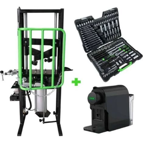 JBM SERIE494E Set compressore pneumatico e valigetta utensili 216 Pz.