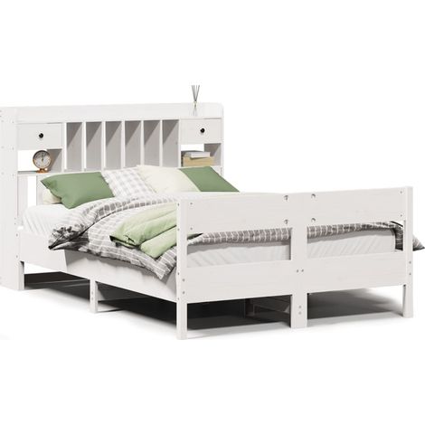 Maison Exclusive - Letto Libreria senza Materasso Bianco 135x190 cm Legno di Pino