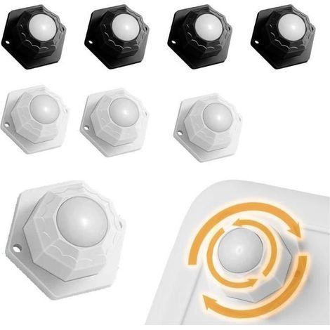 8Pcs Mini Roulettes Auto-Adhésives, Mini Roulette Roulette Pivotante avec Vis, Roulettes Plates pour Meubles 100kg,Roulettes Meubles (1/4)