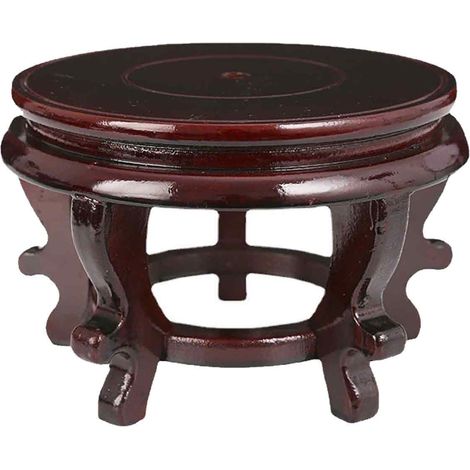Support tabouret en bois pour plantes d'intérieur, style chinois (1/5)