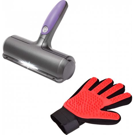 Pack poils animaux - Brosse ramasse poils et gant de brossage animaux - Venteo - Ramasse poils (1/5)