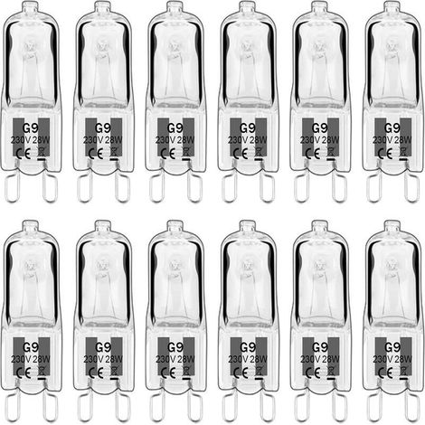 Ampoule LED G9,Ampoule Halogene G9 28W 230V, 350LM 2700K Blanc Chaud Dimmable, G9 Ampoules Capsule, pour Lustres, Lampes de Paysage, Appliques Murales, éclairage d'armoire, Lot de 10 (1/5)