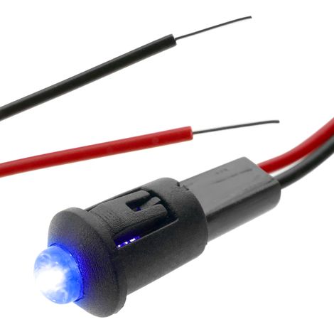BeMatik - Lampe voyant LED 8mm 12VDC Pilote de couleur bleu (1/3)