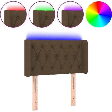 Maison Exclusive - Testiera a LED Marrone Scuro 83x16x78/88 cm in Tessuto
