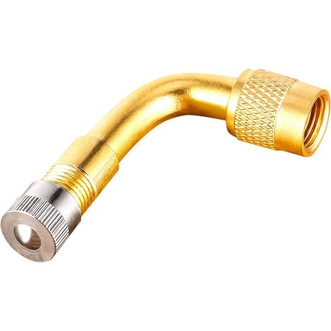 Tire Valve Extension Adapter, Brass Tire Stem Extension with 90 Degree Elbow for Car, Motorcycle, Bike, Truck (2 Pack) (1/5)