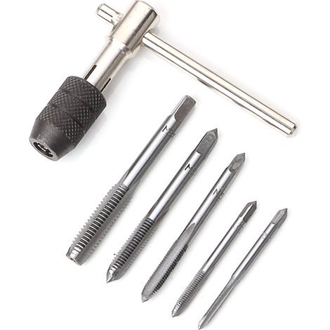 Jeu de 6 clés à tarauder en T avec poignées en T, outils à main en acier rapide adaptés à la réparation mécanique automobile M3-8
