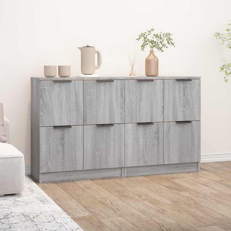 Lot de 2 Buffets Bahut Meubles de rangement Commode Sonoma gris 60x30x70 cm Bois d'ingénierie BV821077 - BonneVie (1/5)
