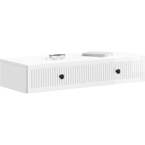 Maison Exclusive - Tavolino da Parete Laterale Bianco Lucido 87,5 x 34,5 x 17 cm