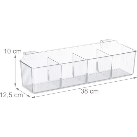 Set di 2 organizzatori sospesi a 4 comparti pratico cucina bagno 30 x 20 x 10 cm in plastica bianca 130014554