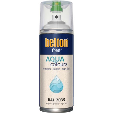 belton free Lackspray AQUAcolours 400 ml lichtgrau hochglanz Lackspray (1/3)